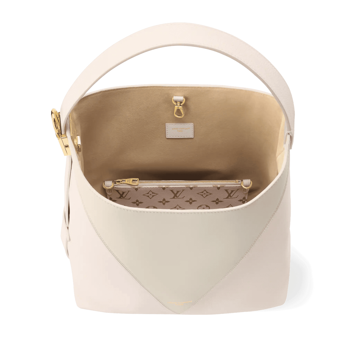 Women's Low Key Hobo MM Quartz Gray Calfskin Hobo Bag