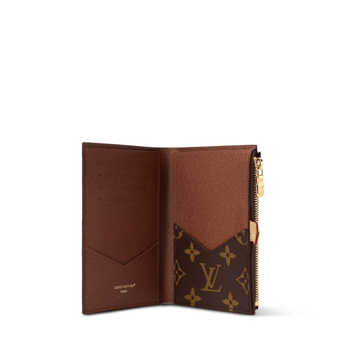 Locked Passport Cover Monogram Coated Canvas Gold-Toned Hardware