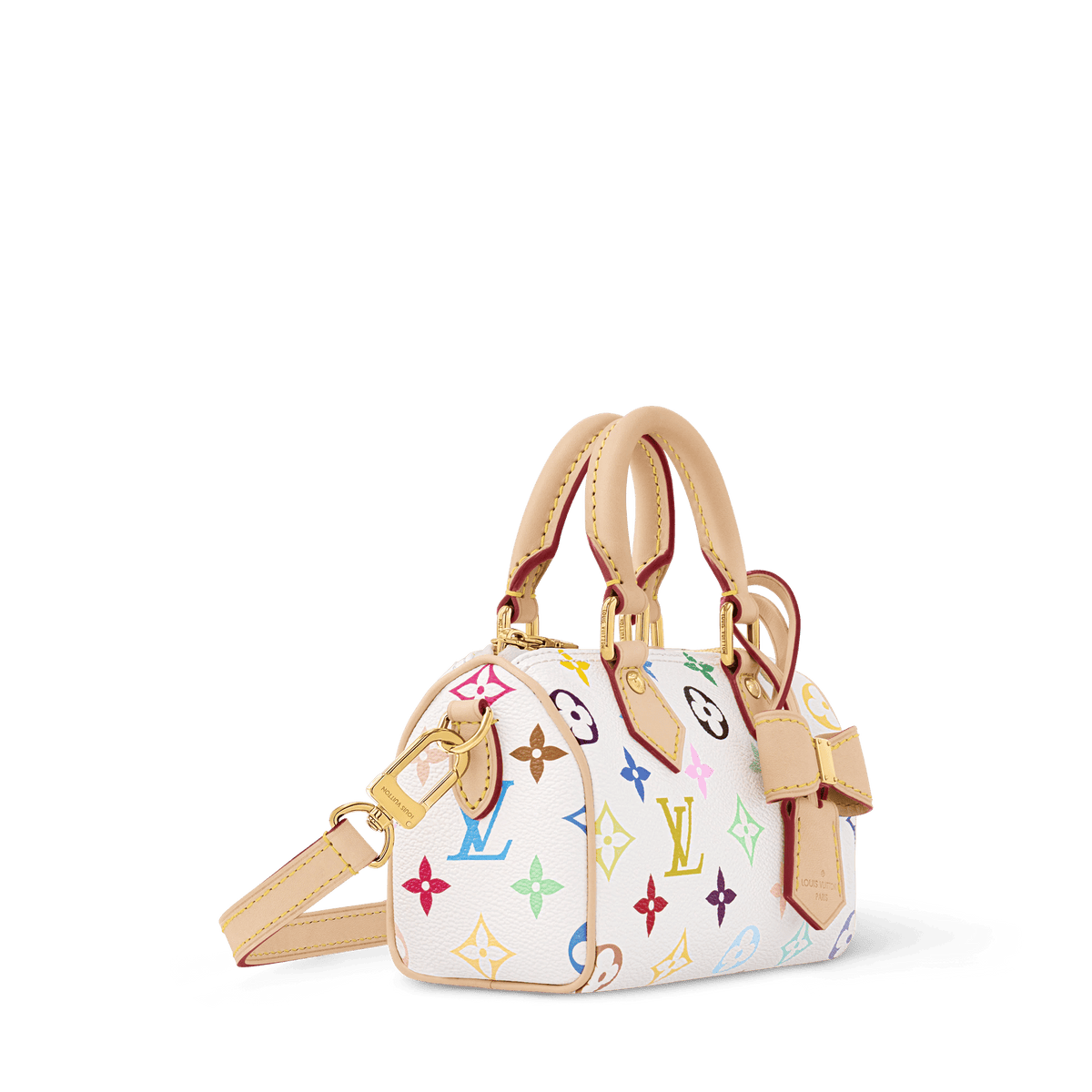 Women's Nano Speedy Multicolore Blanc Monogram Coated Canvas Handbag M13391
