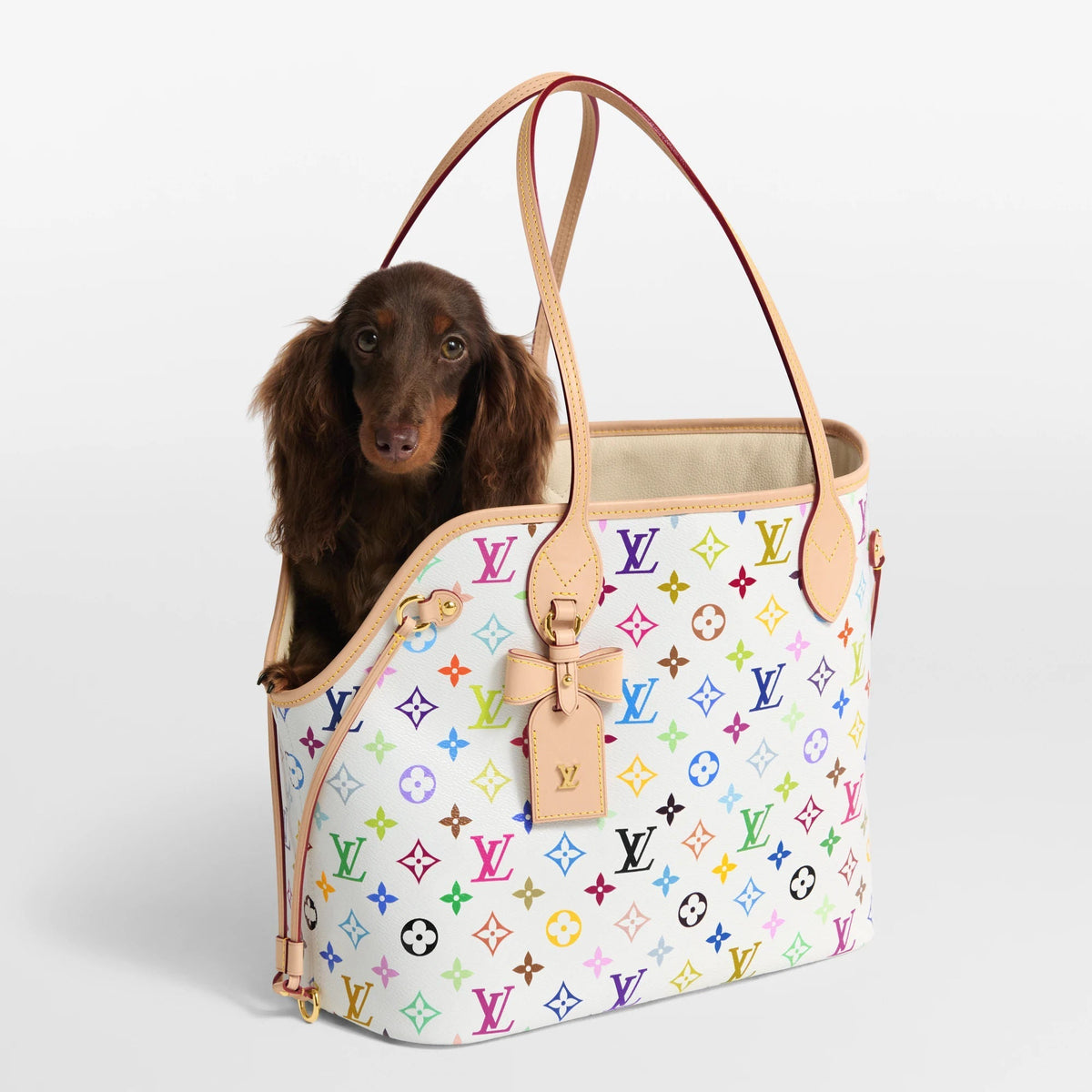 Neverwoof MM Pet Carrier Monogram Multicolore Blanc M27839