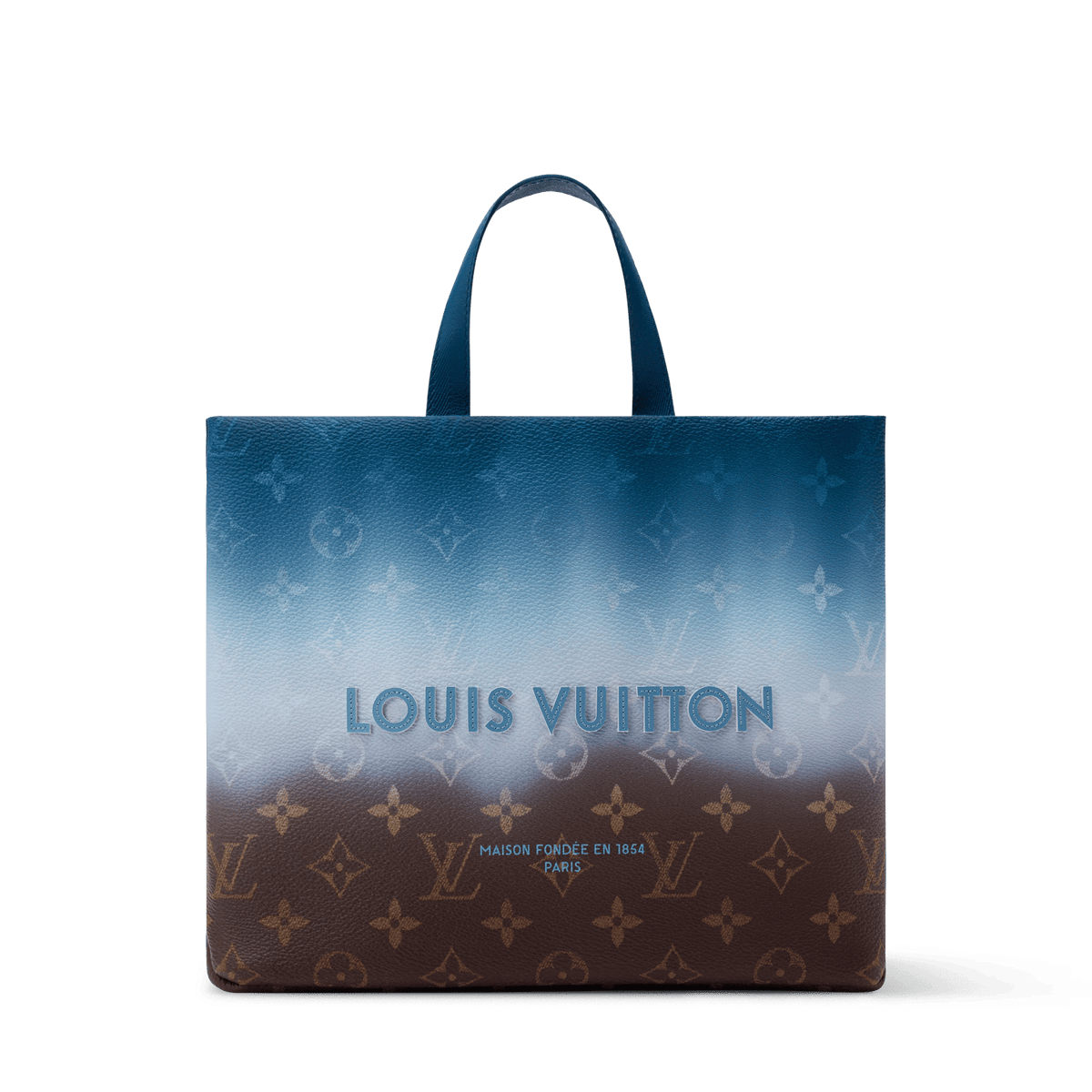 Men's Mini Shopper Tote Monogram Pigment Blue