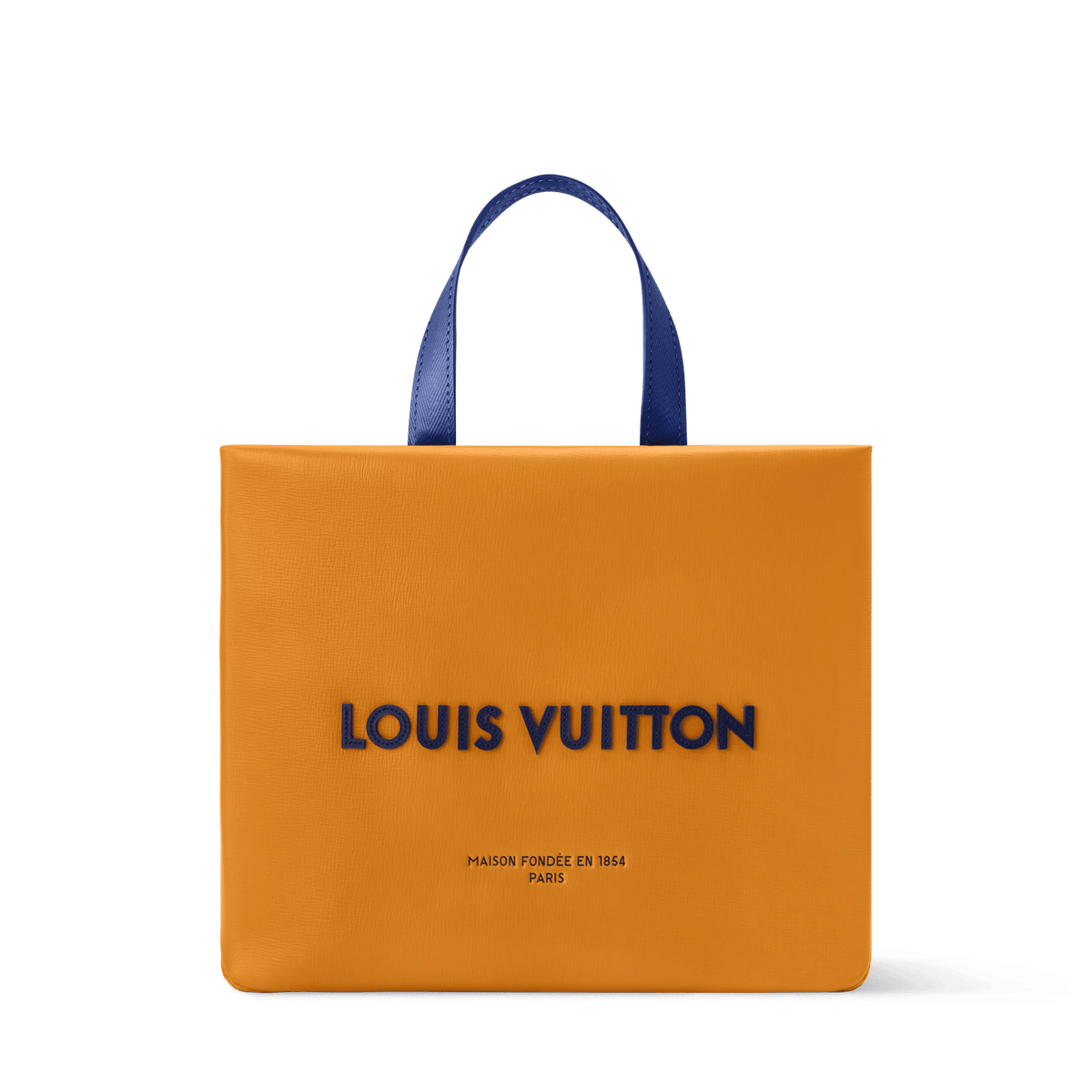 Men's Mini Shopper Tote Monogram Calf Leather Safran Yellow