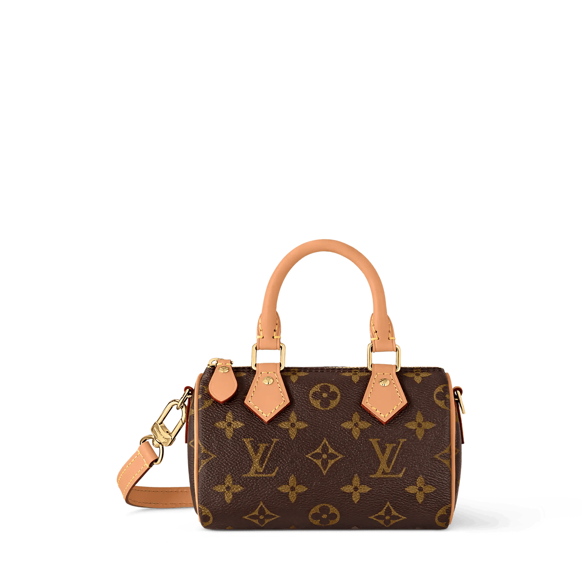 Nano Speedy Monogram Coated Canvas Gold-Toned Hardware
