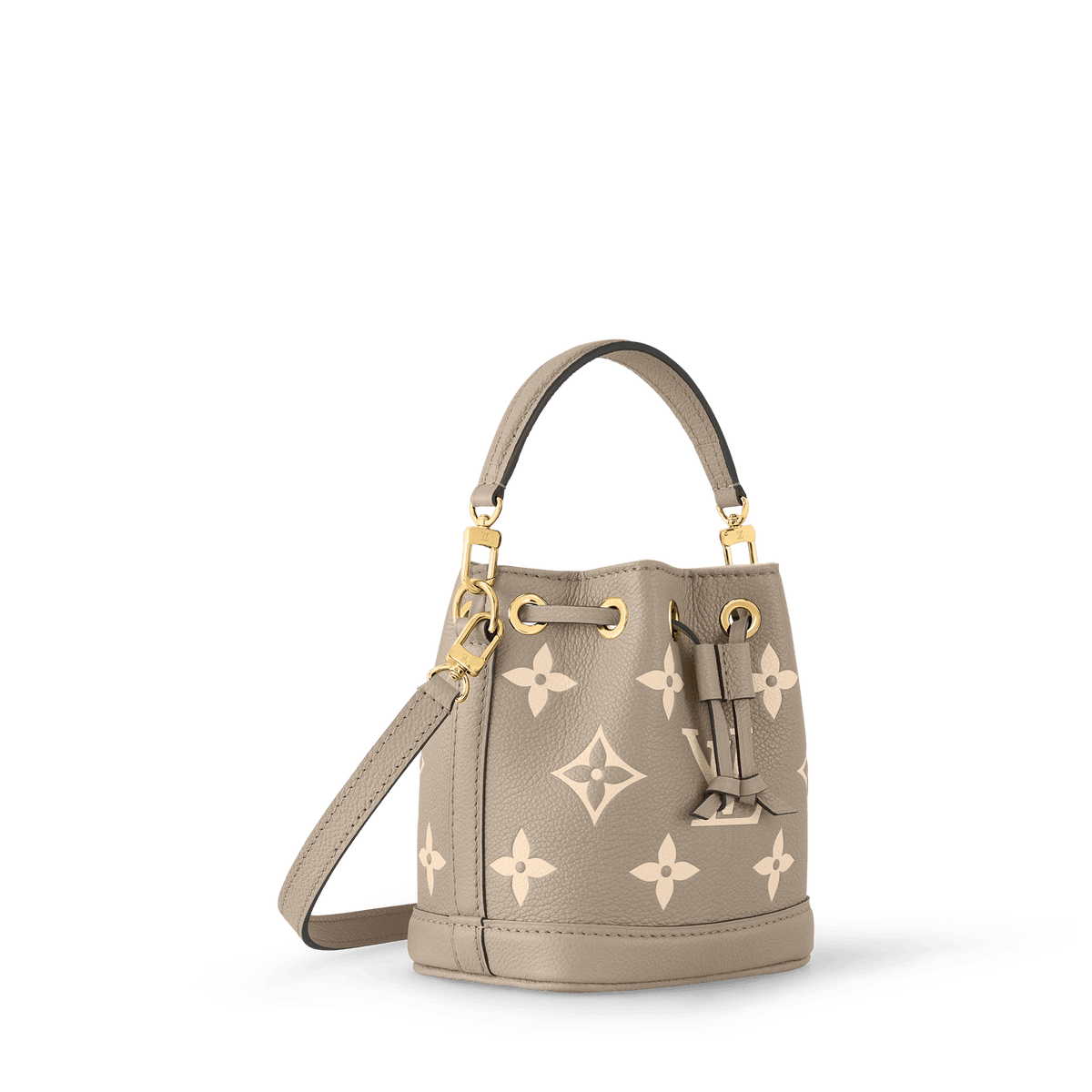 Women's Nano Noé Bicolor Monogram Empreinte Leather Drawstring Bag M46291