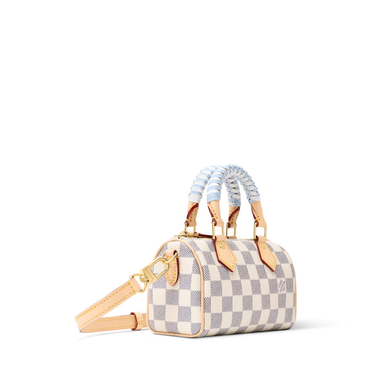 Nano Speedy Damier Azur Coated Canvas Gold-Toned Hardware