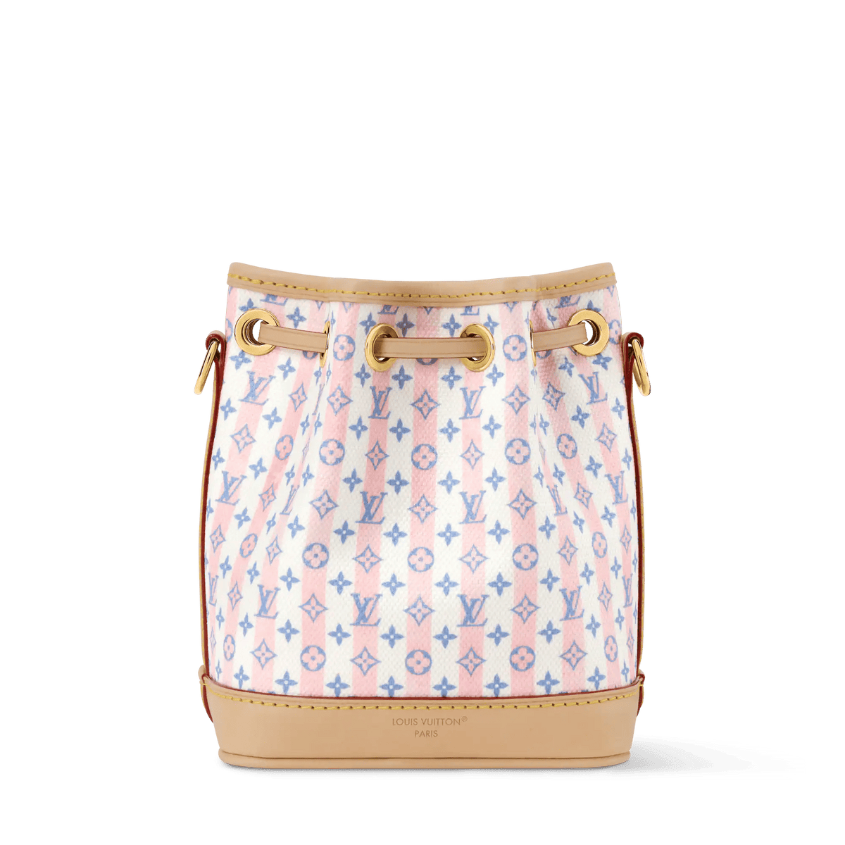 Women's Nano Noé LV Stamp Blue Minigram Canvas Nano Bag