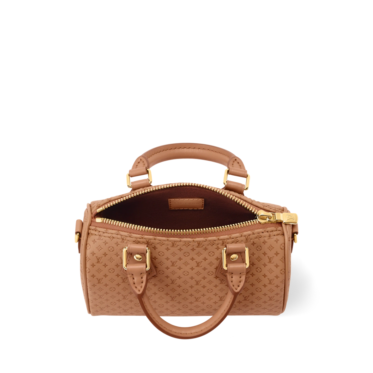 Nano Speedy Calfskin Leather Hazelnut Gold-Toned Hardware