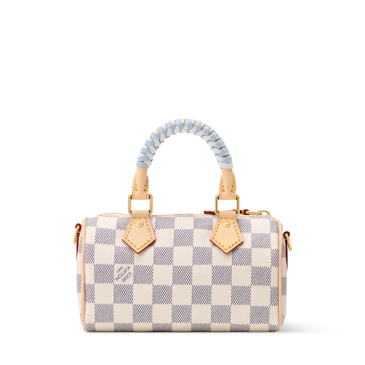 Nano Speedy Damier Azur Coated Canvas Gold-Toned Hardware
