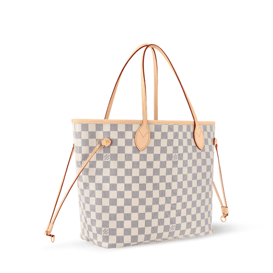 Women's Neverfull MM Damier Azur Coated Canvas Tote Bag N40603