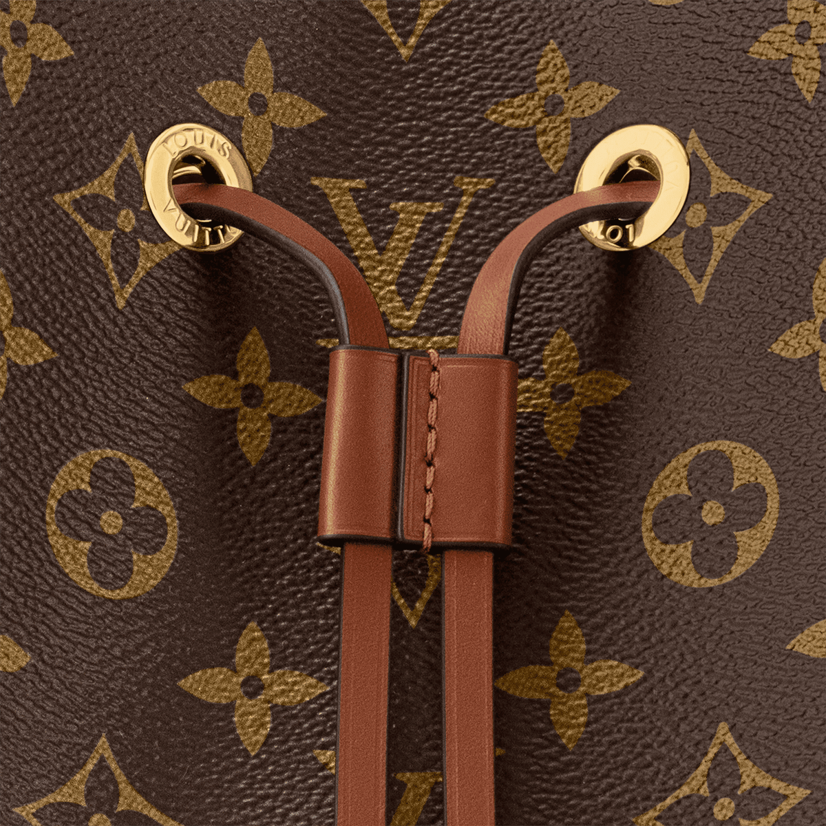 NéoNoé MM Monogram Coated Canvas Caramel Gold-Toned Hardware