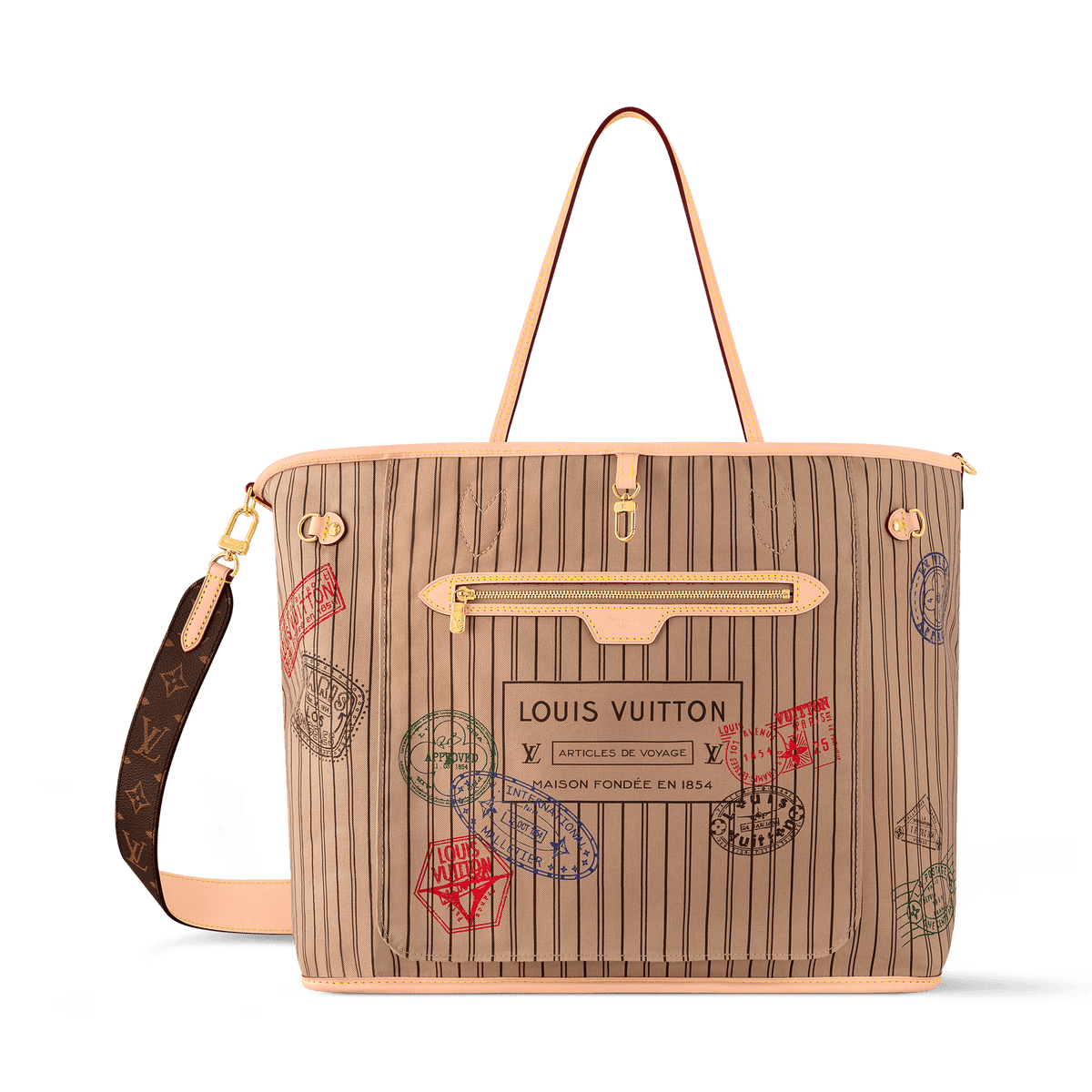 Neverfull Bandoulière Inside Out GM Monogram Coated Canvas Gold-Toned Hardware