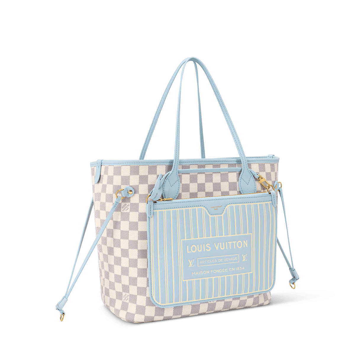 Women's Neverfull Inside Out MM Damier Azur Tote N40946