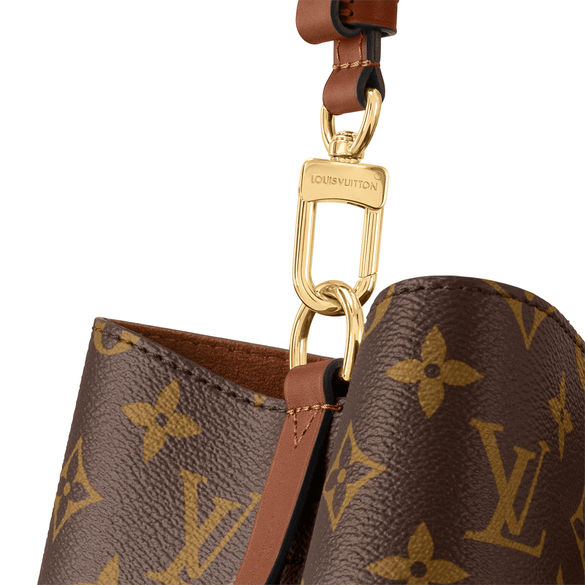 NéoNoé MM Monogram Coated Canvas Caramel Gold-Toned Hardware
