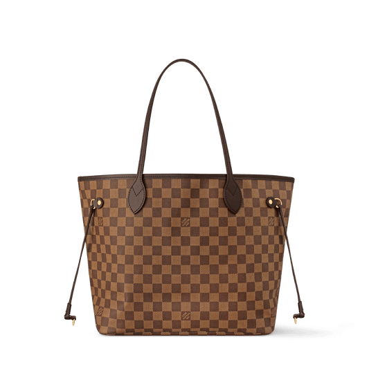 Women's Neverfull MM Damier Ebene Rose Ballerine Tote Bag