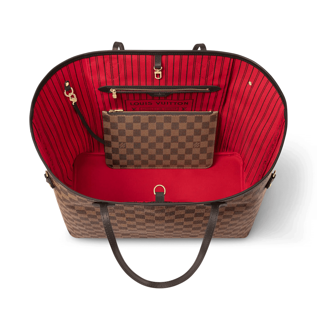 Women's Neverfull GM Damier Ebene Dark Chocolate Tote Bag