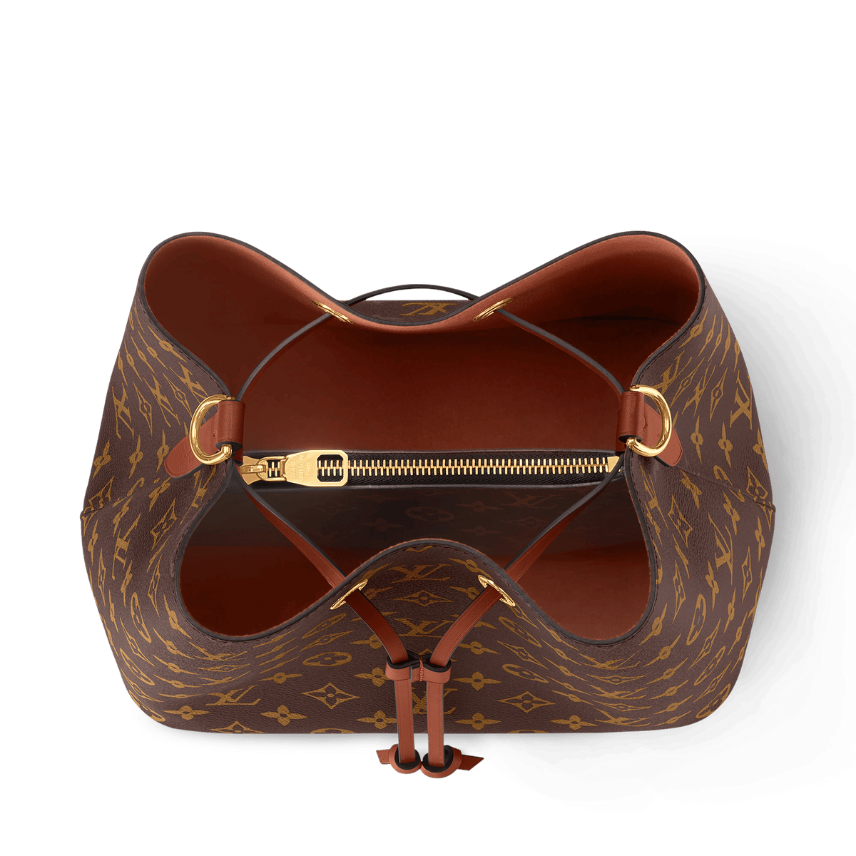 NéoNoé MM Monogram Coated Canvas Caramel Gold-Toned Hardware