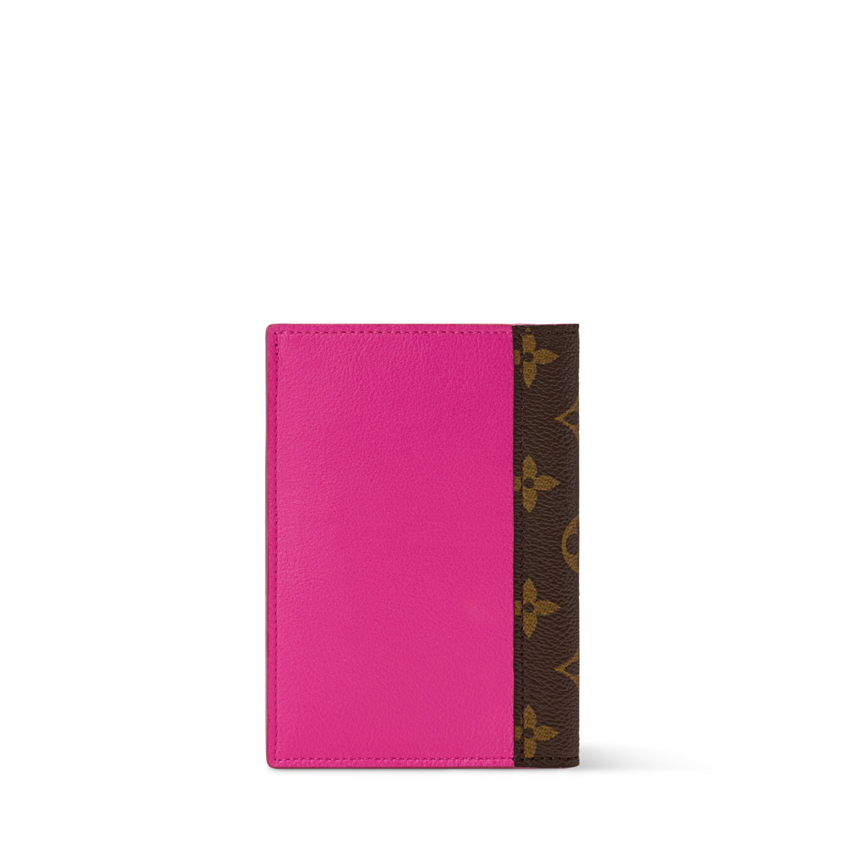 Passport Cover Cowhide Leather Pink Tokyo Monogram Canvas Trim