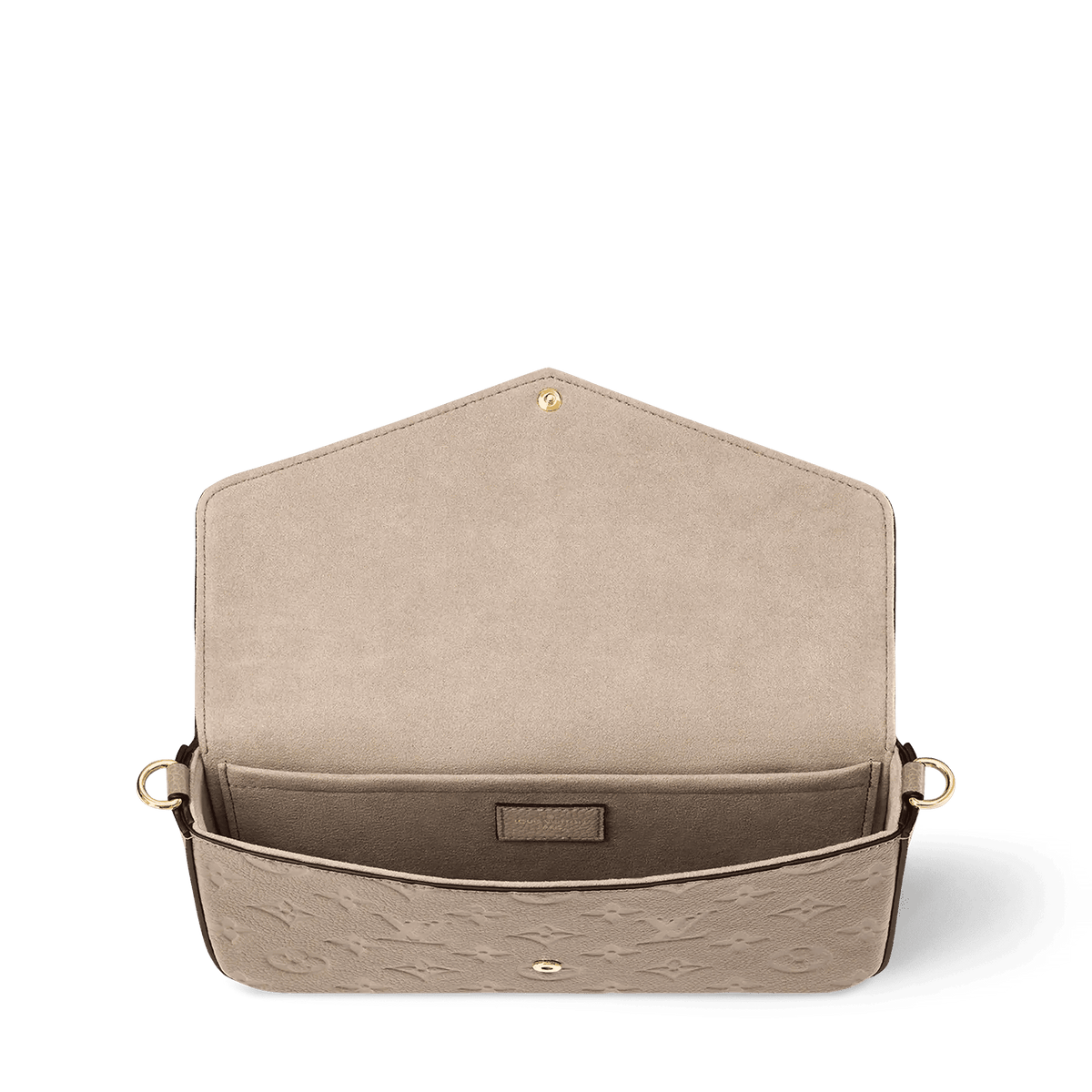 Pochette Félicie Monogram Empreinte Leather Turtledove Gold-Toned Hardware