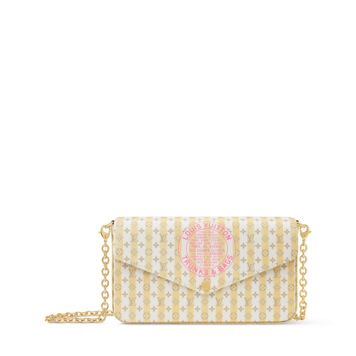 Women's Pochette Félicie LV Stamp Banana Minigram Canvas Nano Bag