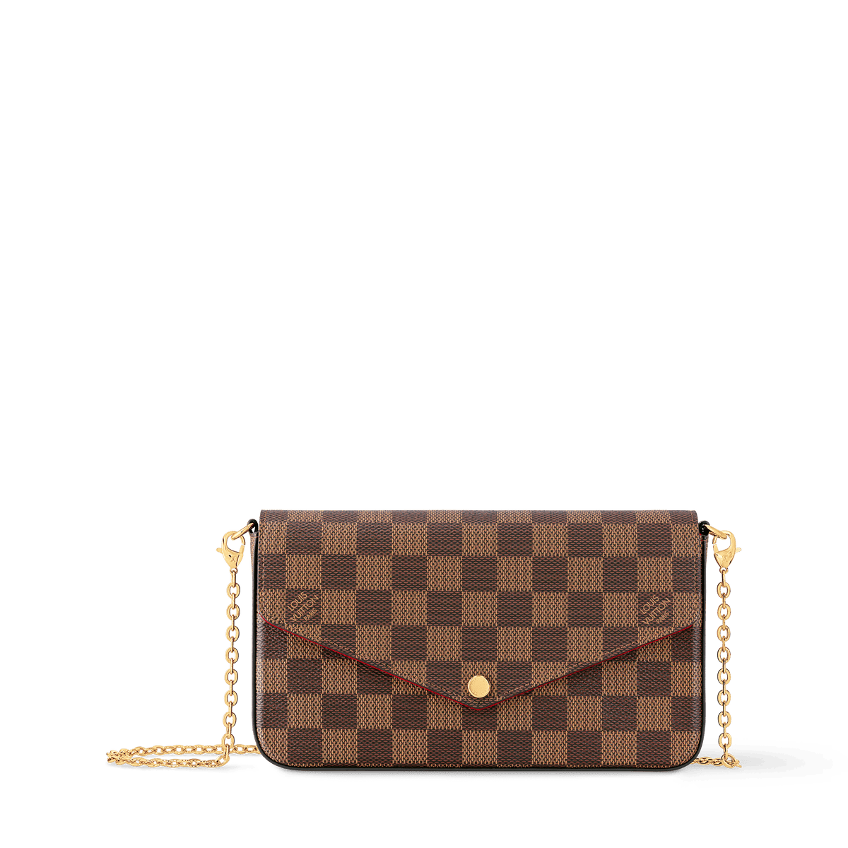 Women's Pochette Félicie Damier Ebene Coated Canvas Chain Wallet N40492