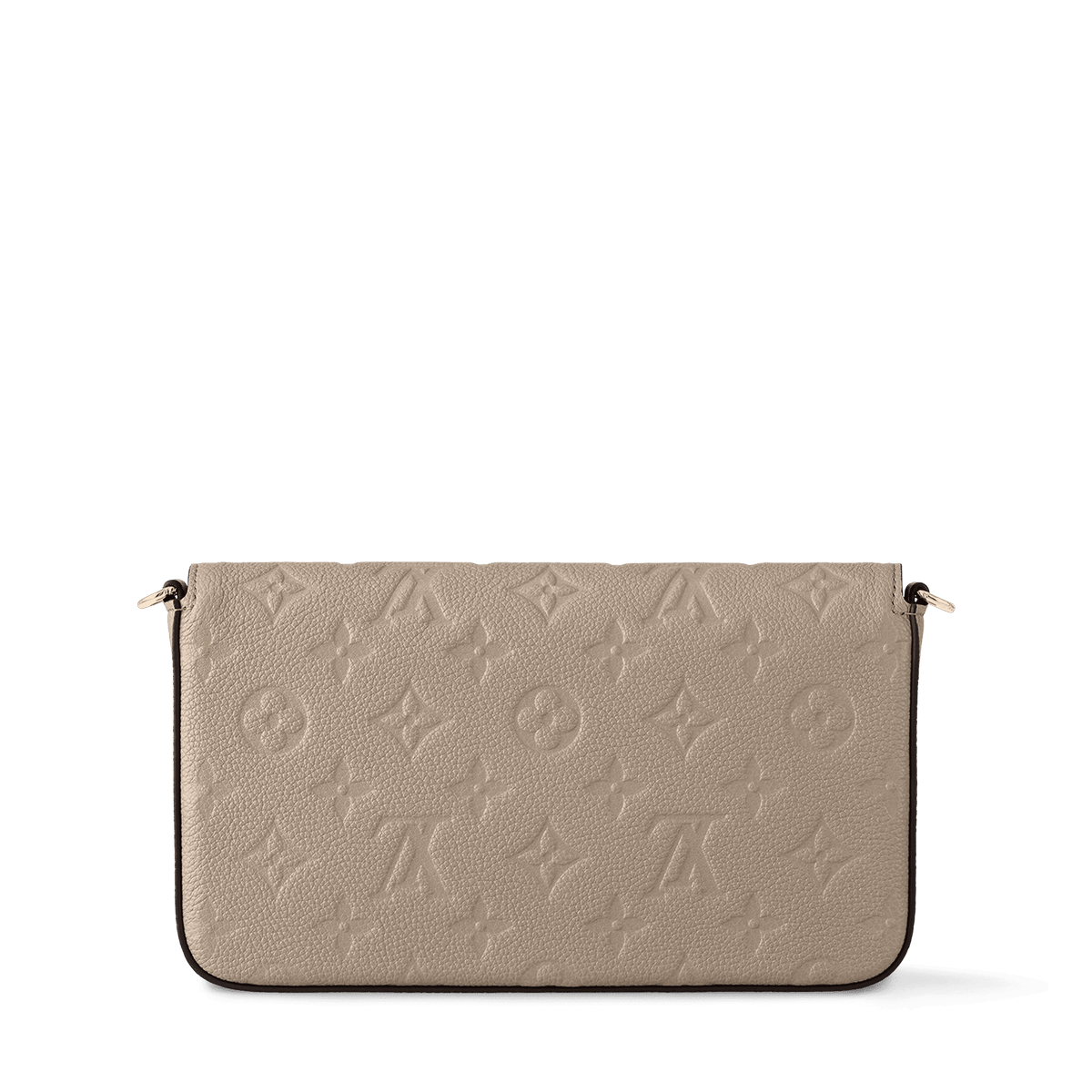 Pochette Félicie Monogram Empreinte Leather Turtledove Gold-Toned Hardware