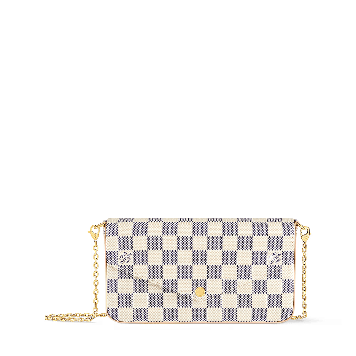 Pochette Félicie Damier Azur Coated Canvas Gold-Toned Hardware