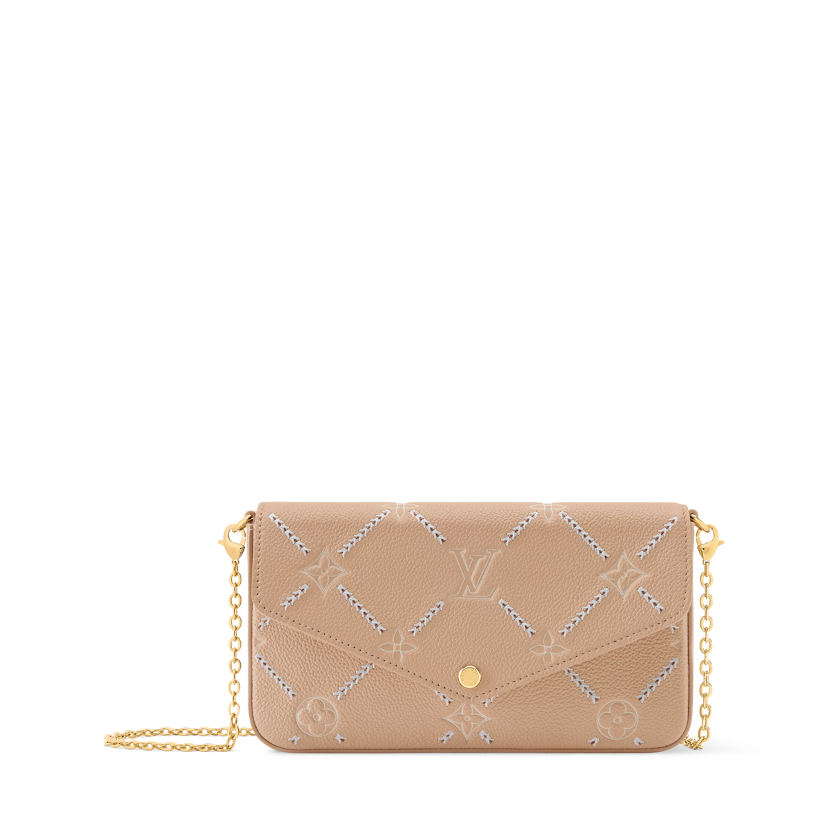 Pochette Félicie Monogram Empreinte Leather Hazelnut Couture Gold-Toned Hardware