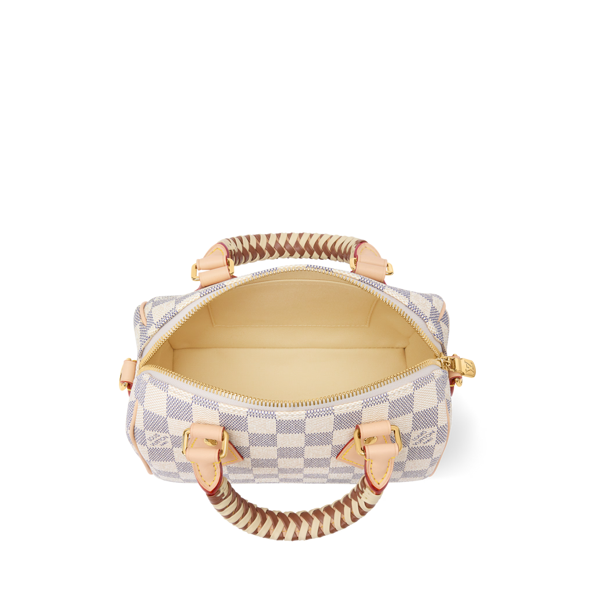 Speedy Bandoulière 20 Damier Azur Coated Canvas Banana Yellow Gold-Toned Hardware