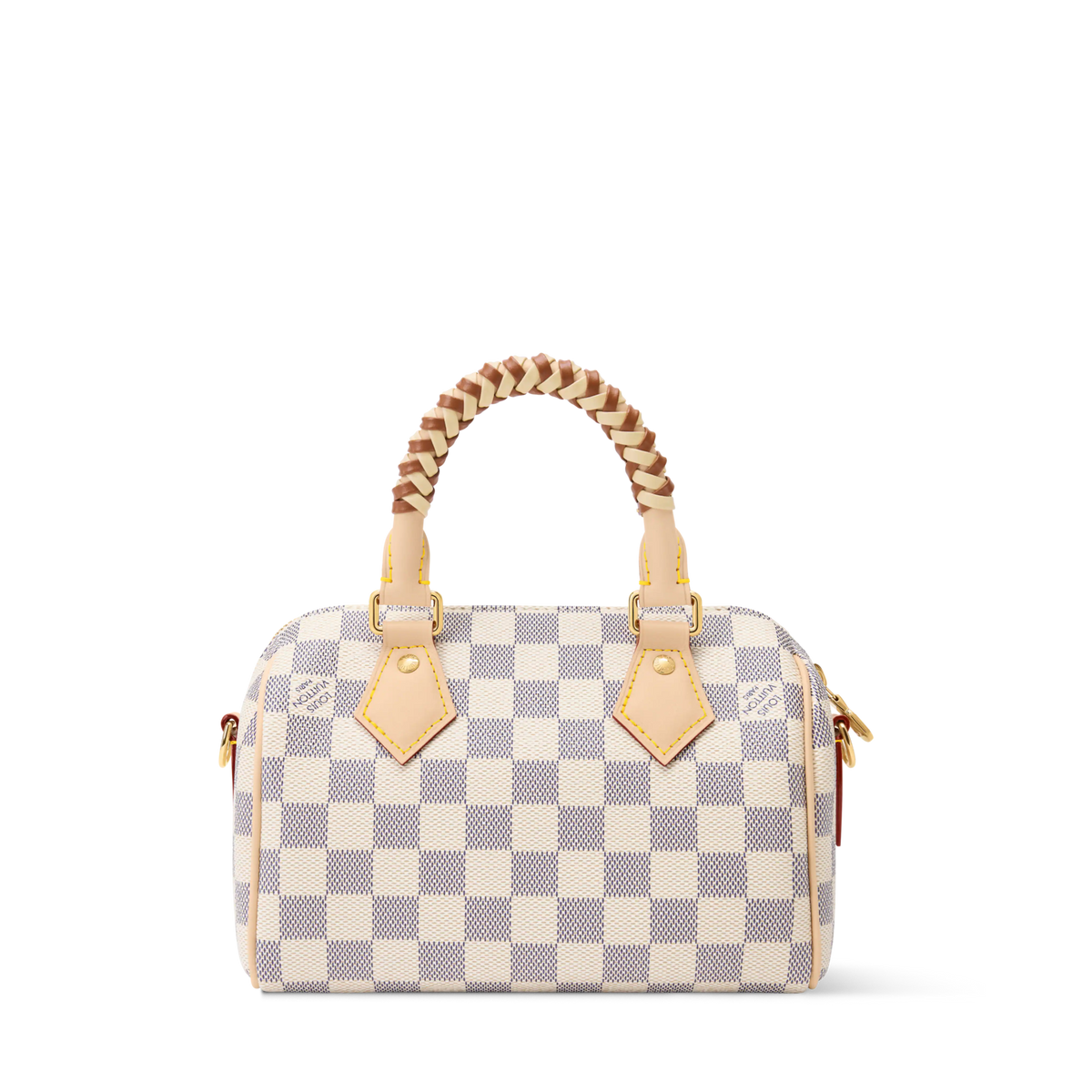 Speedy Bandoulière 20 Damier Azur Coated Canvas Banana Yellow Gold-Toned Hardware