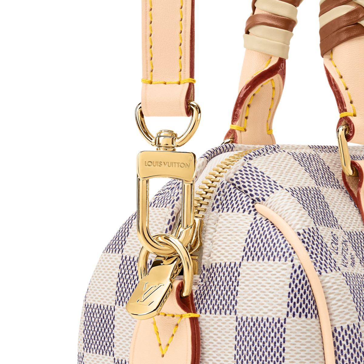 Speedy Bandoulière 20 Damier Azur Coated Canvas Banana Yellow Gold-Toned Hardware