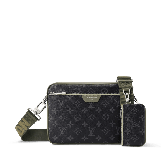 Men's Trio Messenger Bag Monogram Eclipse Canvas Khaki