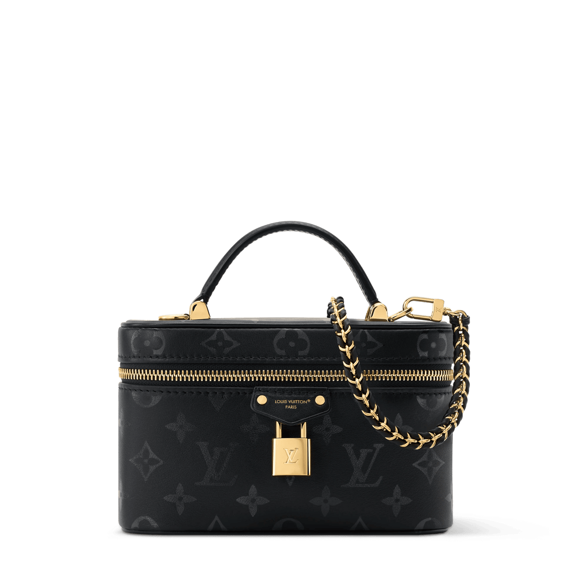 Women's Vanity Chain Monogram Ink Calfskin Pouch
