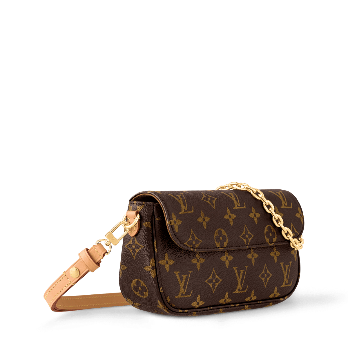 Women's Wallet On Chain Ivy Monogram Canvas Chain Wallet