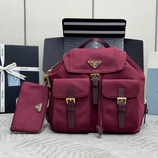 Pra 25S Re-edition 1978 Small Backpack 32 in Burgundy Re-nylon