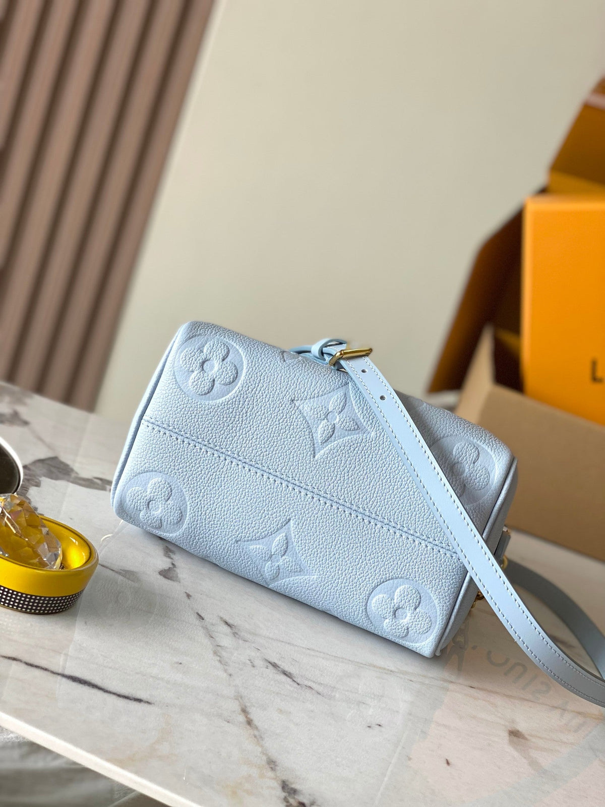 Speedy Bandoulière 20 in Blue Hour Monogram Empreinte Leather
