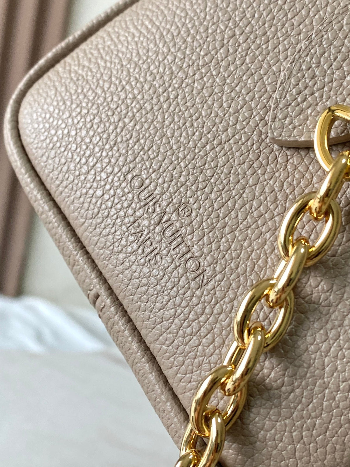 Speedy Bandoulière 20 in Taupe Brown and White Monogram Empreinte Leather