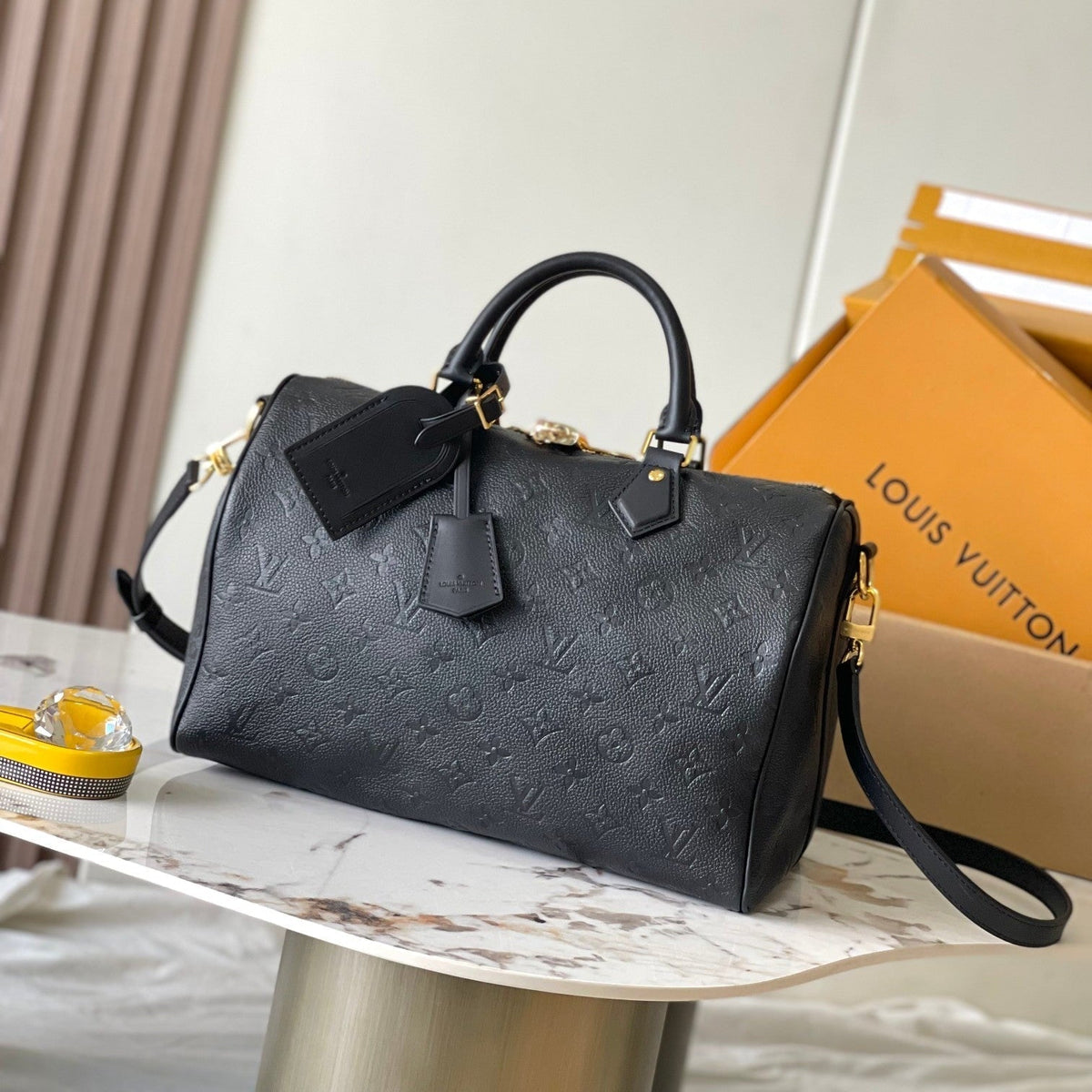 Speedy Soft 30 in Black Monogram Empreinte Leather