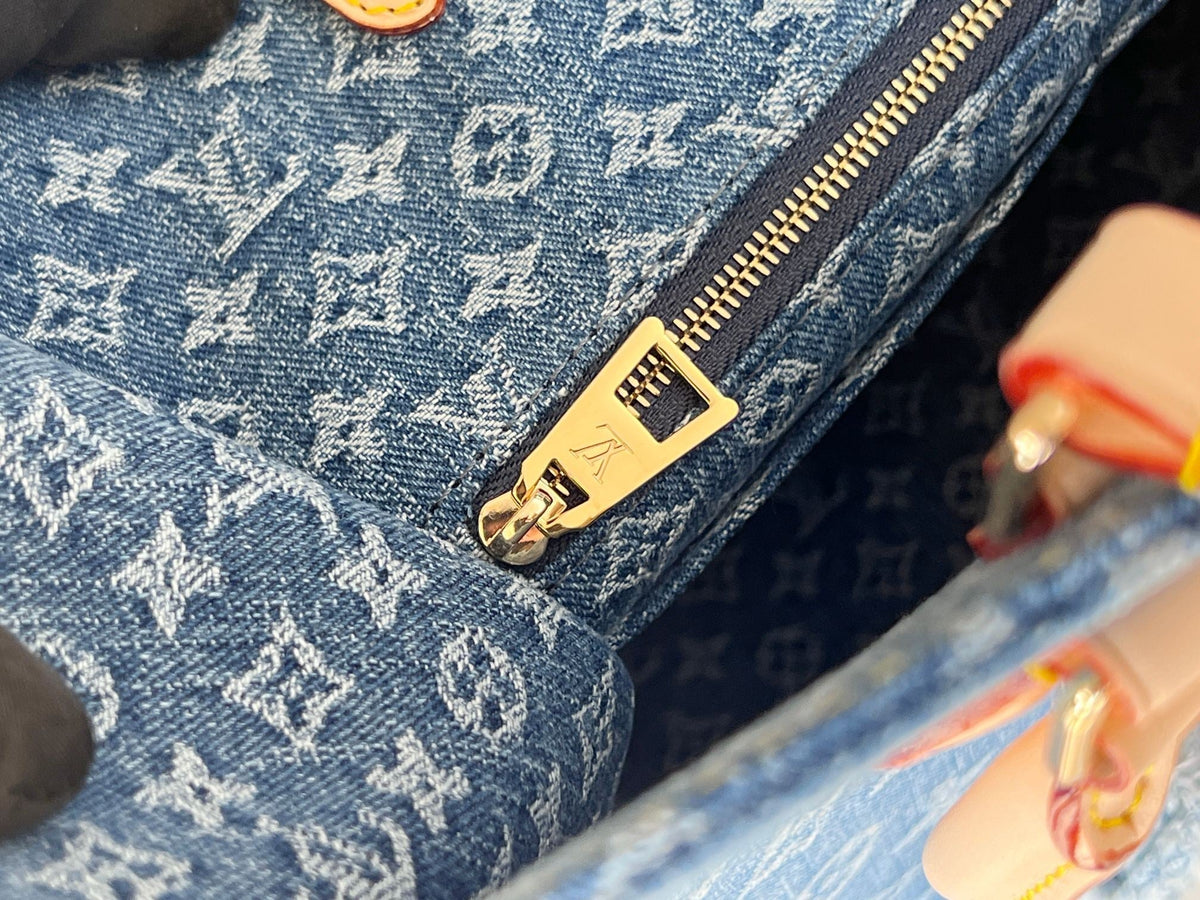 Onthego 35 in Blue Monogram Denim