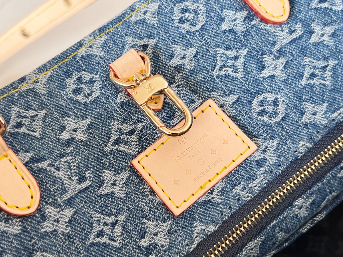 Onthego 35 in Blue Monogram Denim