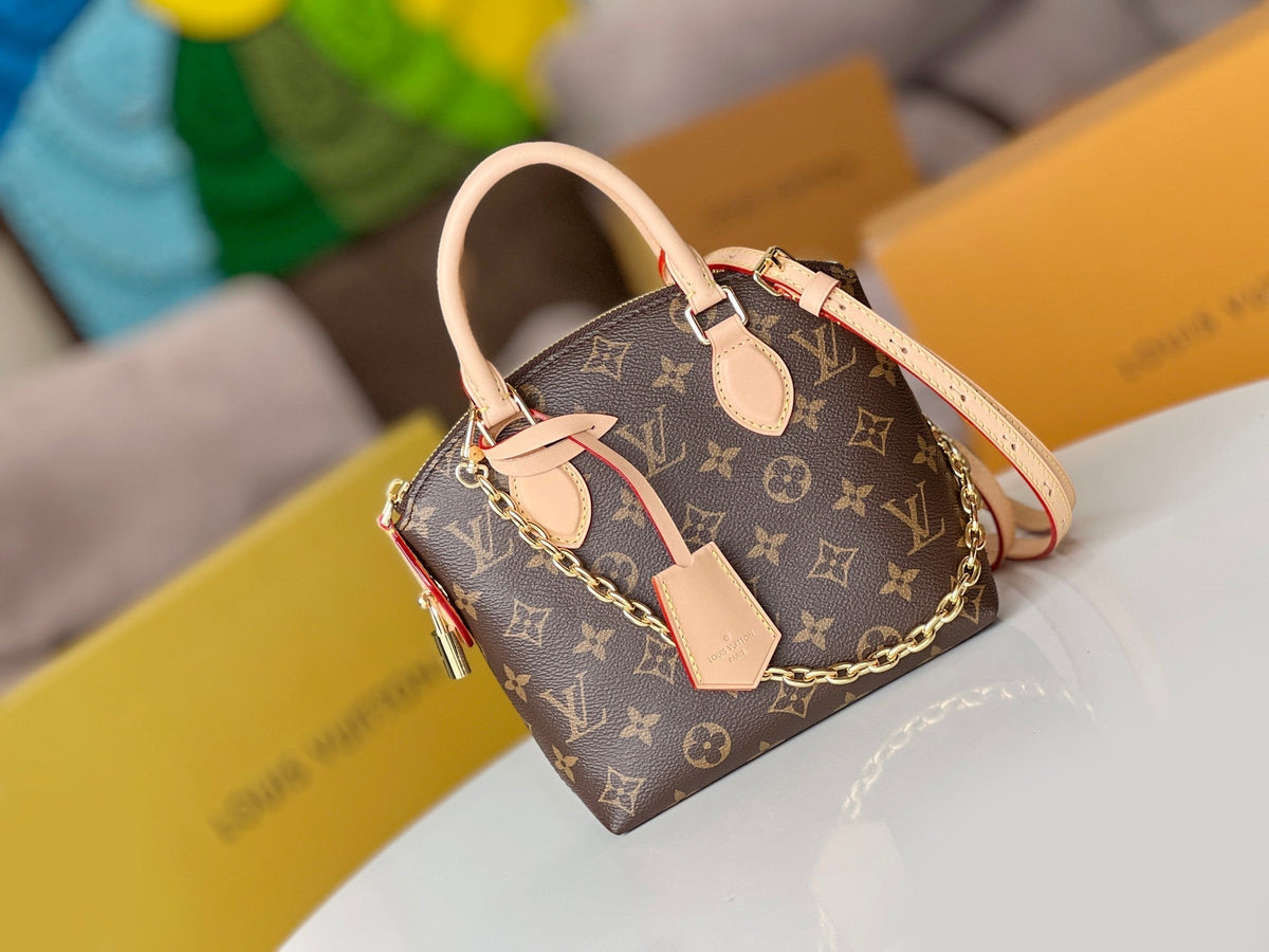 25S Lockit BB 19 in Brown Monogram Coated Canvas Gold Hardware