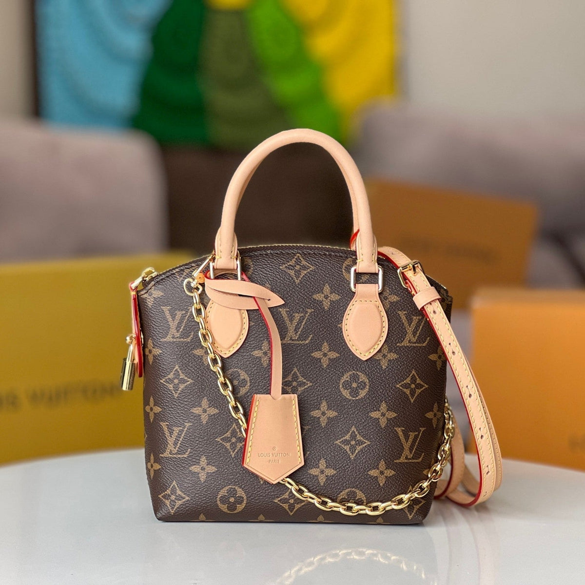 25S Lockit BB 19 in Brown Monogram Coated Canvas Gold Hardware