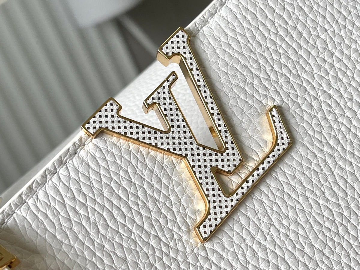 Capucines BB 27 in White Taurillon Gold Hardware