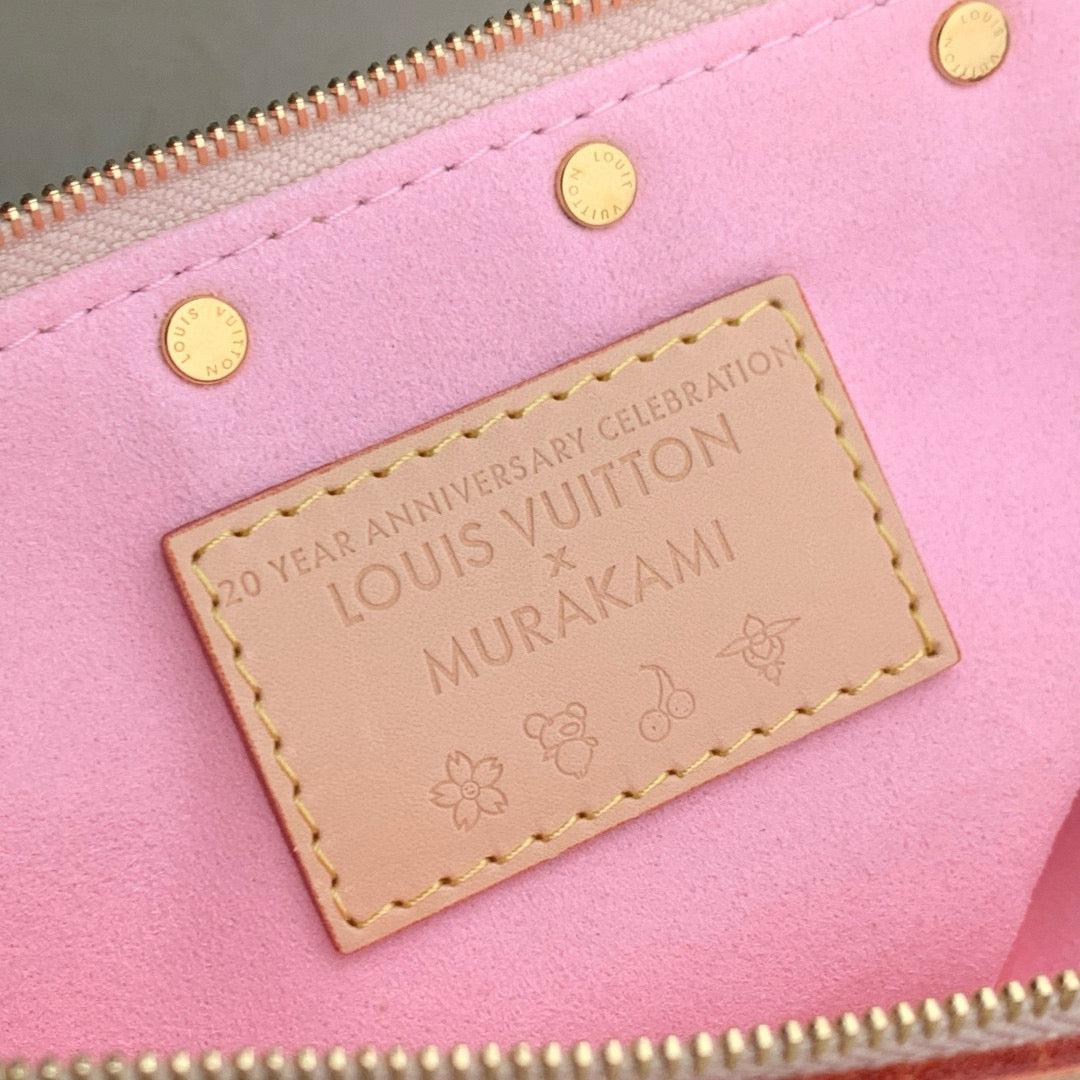 Pochette Accessoires 22 in Brown Monogram Canvas Cherry Blossom