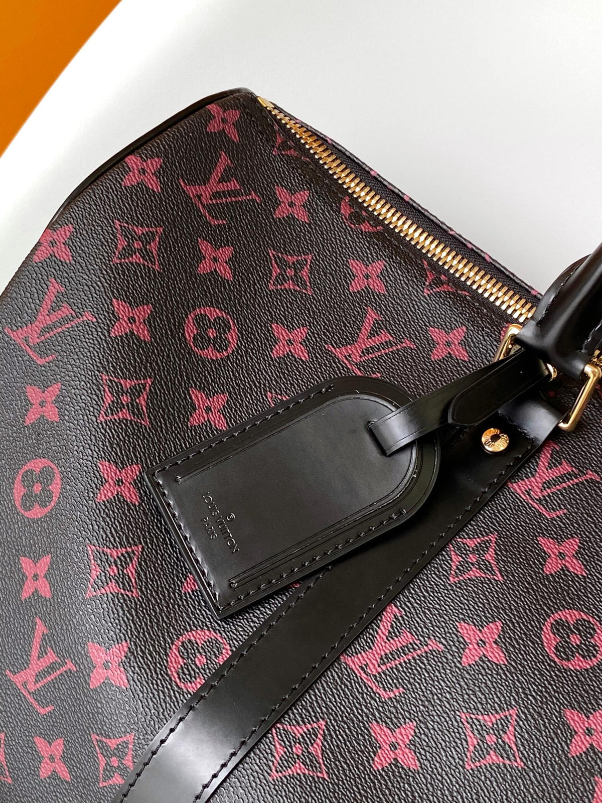 Keepall Bandoulière 45 in Black Monogram Tomette Canvas