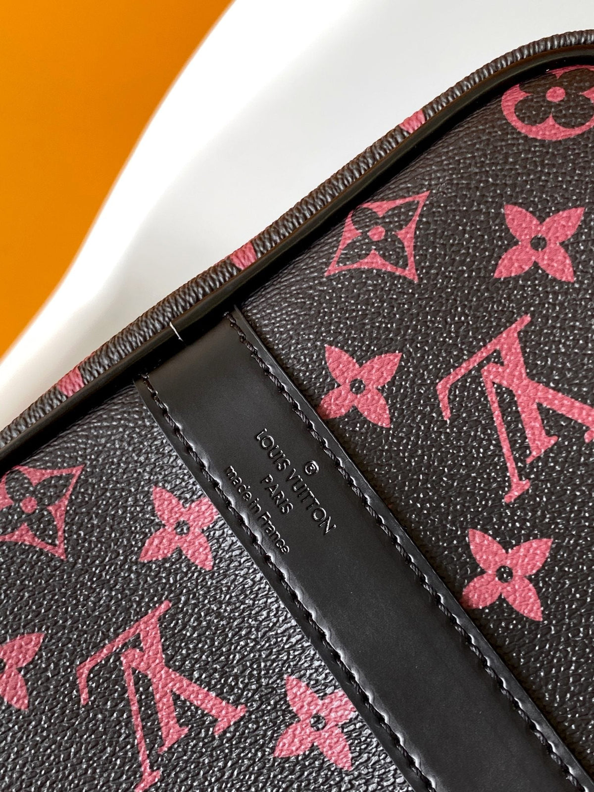 Keepall Bandoulière 45 in Black Monogram Tomette Canvas
