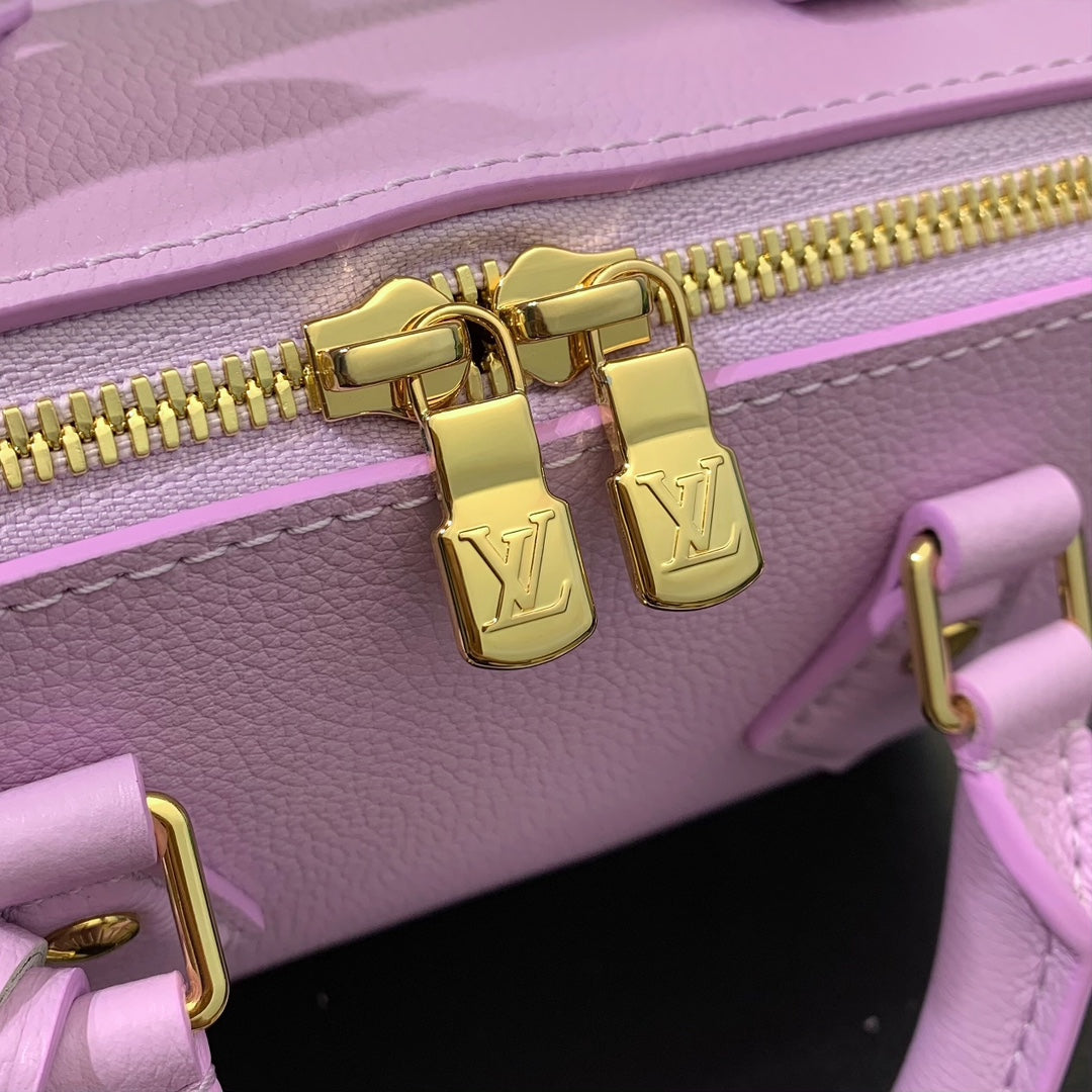 Speedy 18 in Lavender Calfskin Gold Hardware