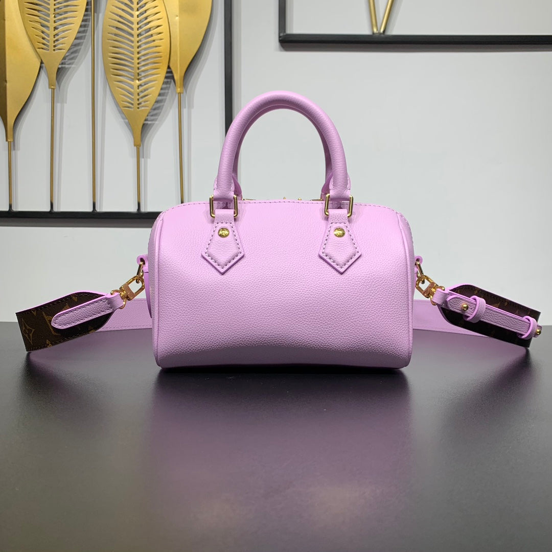 Speedy 18 in Lavender Calfskin Gold Hardware