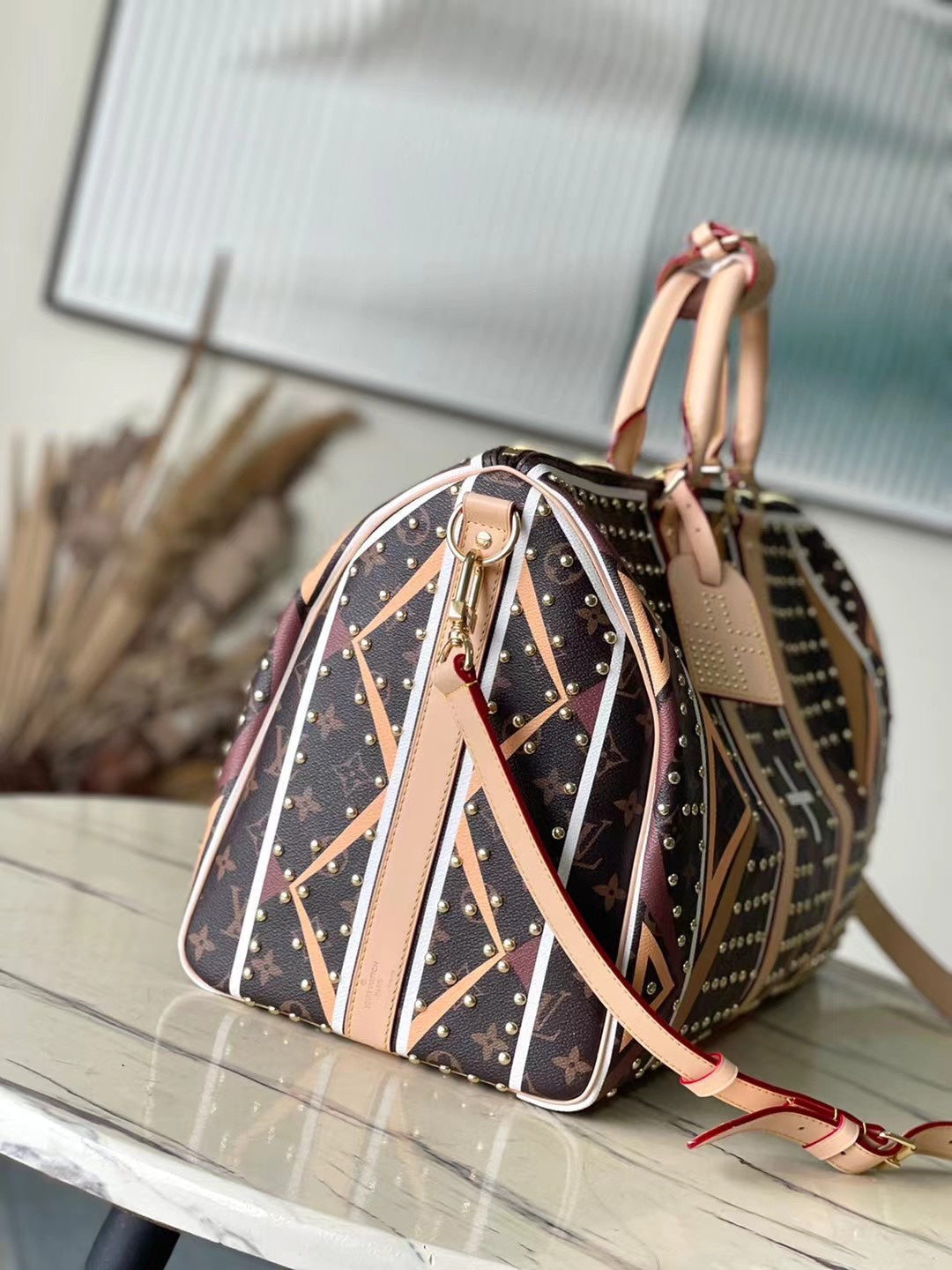 Keepall Bandoulière 50 in Parfleche Pattern Monogram Canvas