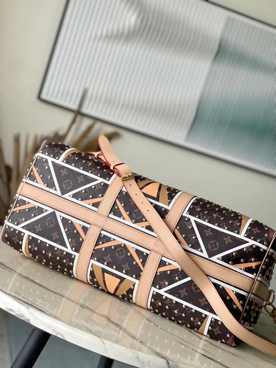 Keepall Bandoulière 50 in Parfleche Pattern Monogram Canvas
