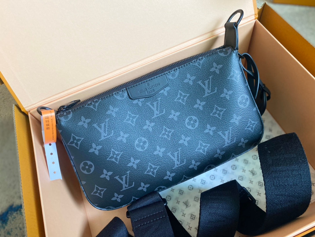 Pochette Accessoire XL 28 in Black Monogram Eclipse Canvas